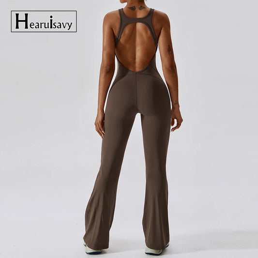 Macacão Sexy Back V Conjunto de Ginástica Feminino Treinamento Yoga Terno Esportivo Feminino Macacão Esportivo Fitness Macacão Stretch Treino Bodysuits