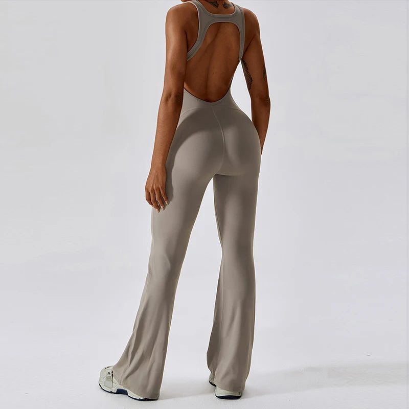 Macacão Sexy Back V Conjunto de Ginástica Feminino Treinamento Yoga Terno Esportivo Feminino Macacão Esportivo Fitness Macacão Stretch Treino Bodysuits