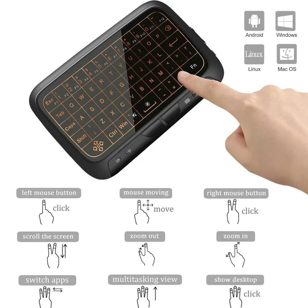 Teclado Sem Fio H18+ 2.4ghz Touchpad