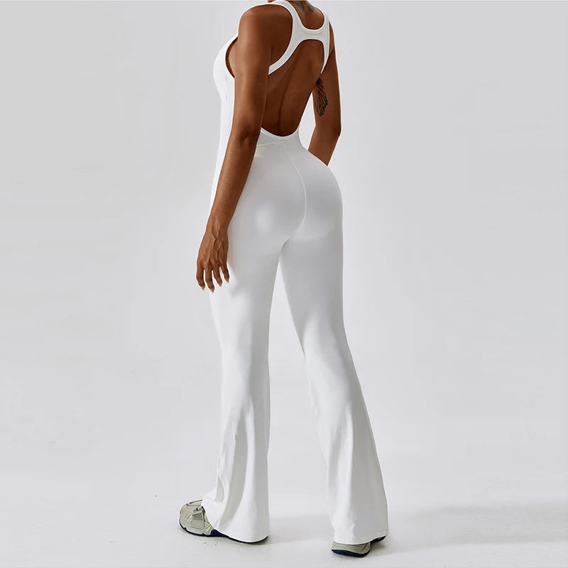 Macacão Sexy Back V Conjunto de Ginástica Feminino Treinamento Yoga Terno Esportivo Feminino Macacão Esportivo Fitness Macacão Stretch Treino Bodysuits