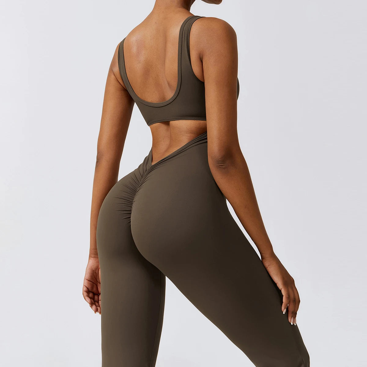 Macacão Sexy Back V Conjunto de Ginástica Feminino Treinamento Yoga Terno Esportivo Feminino Macacão Esportivo Fitness Macacão Stretch Treino Bodysuits