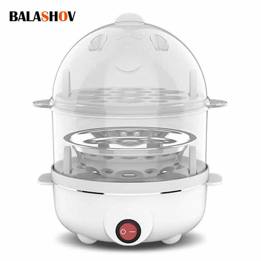 Multifunction Electric Egg Cooker Double Layers Egg Boiler Corn Milk Rapid Breakfast Cooking Egg Steamer Appliances Kitchen