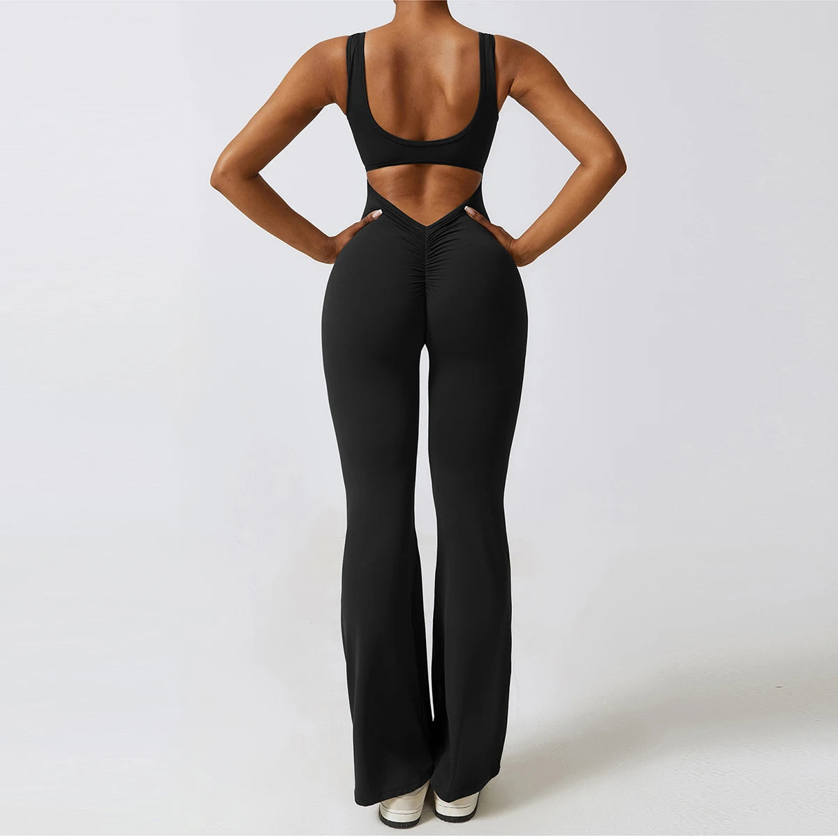 Macacão Sexy Back V Conjunto de Ginástica Feminino Treinamento Yoga Terno Esportivo Feminino Macacão Esportivo Fitness Macacão Stretch Treino Bodysuits