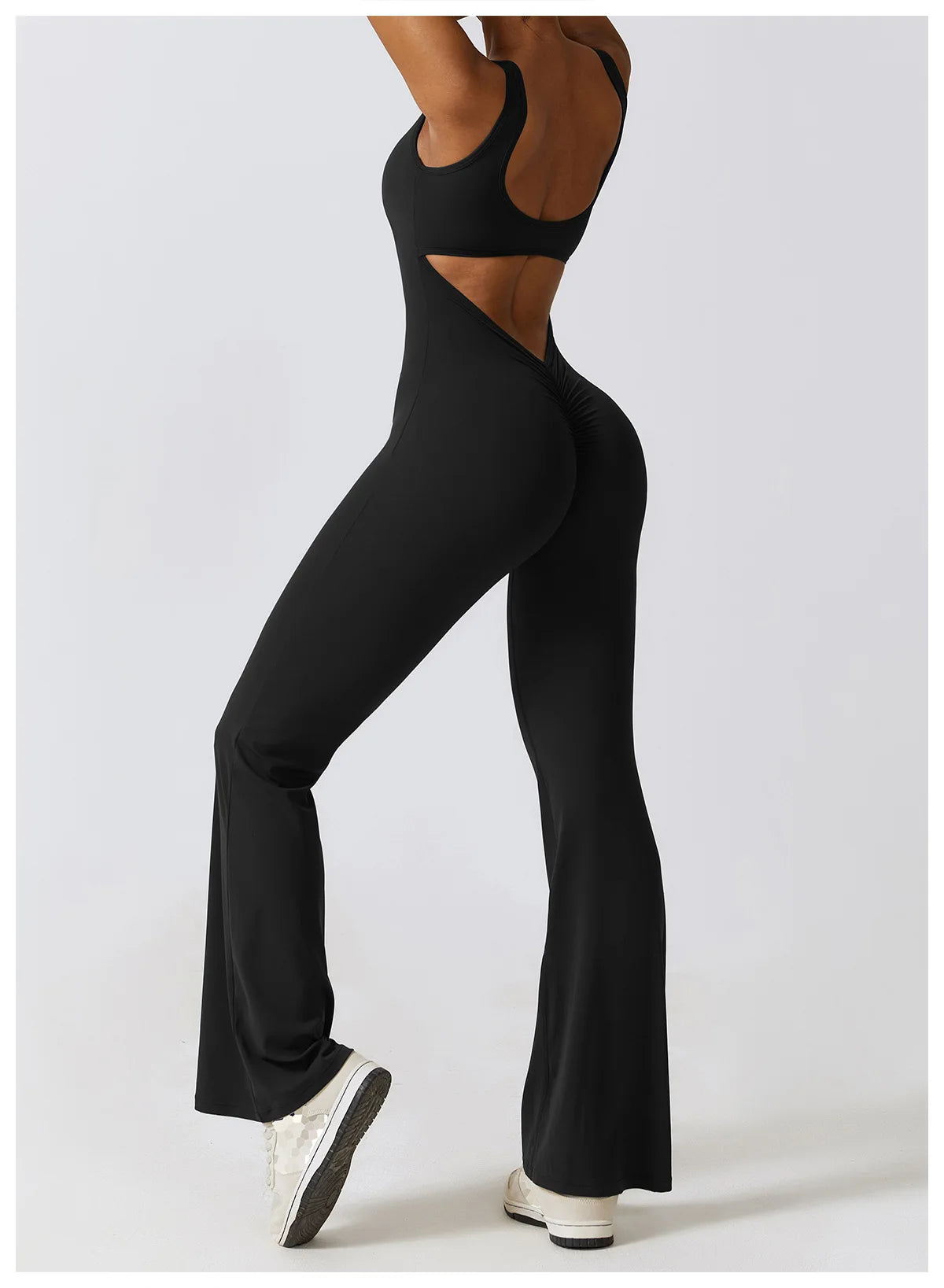 Macacão Sexy Back V Conjunto de Ginástica Feminino Treinamento Yoga Terno Esportivo Feminino Macacão Esportivo Fitness Macacão Stretch Treino Bodysuits