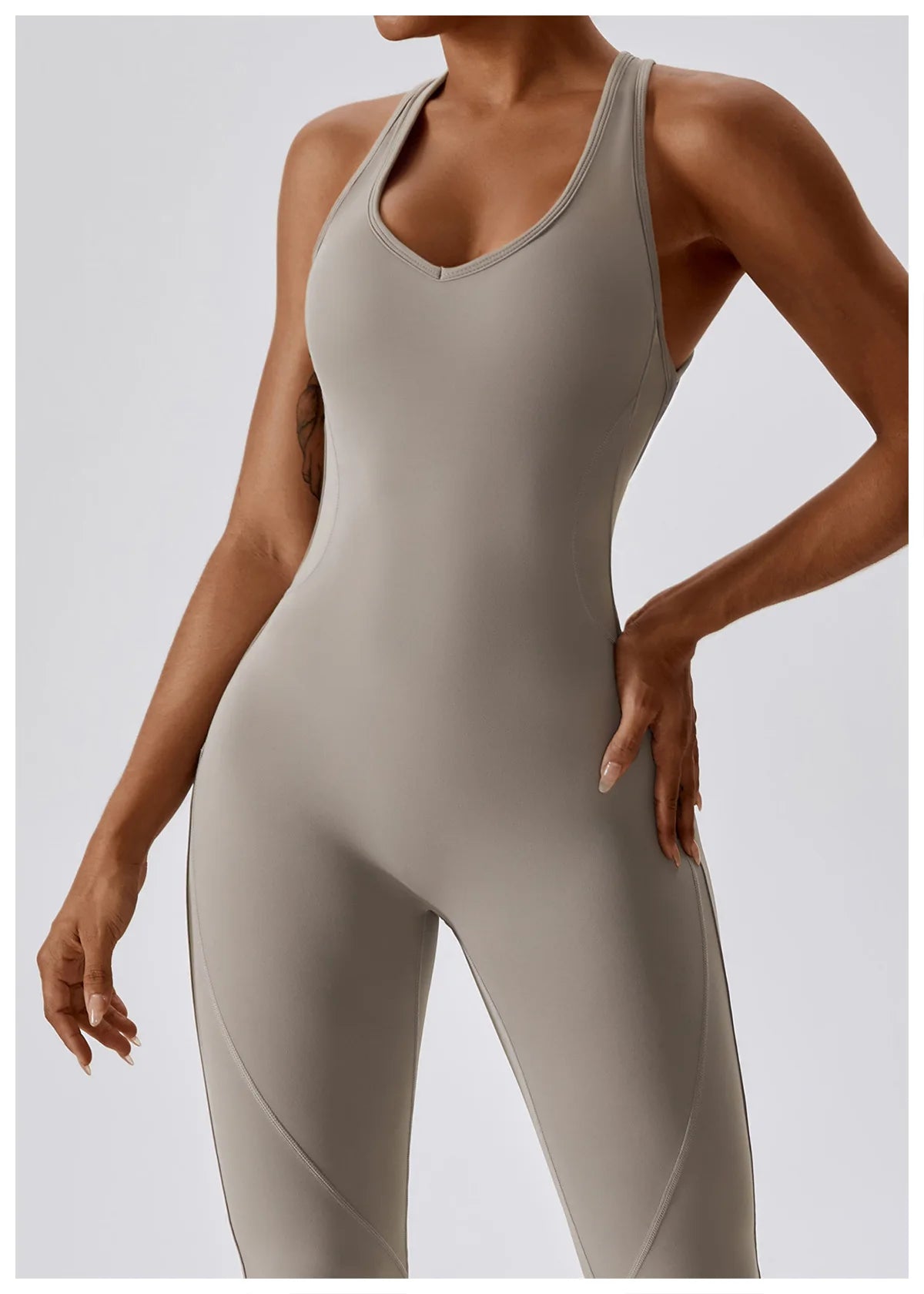 Macacão Sexy Back V Conjunto de Ginástica Feminino Treinamento Yoga Terno Esportivo Feminino Macacão Esportivo Fitness Macacão Stretch Treino Bodysuits