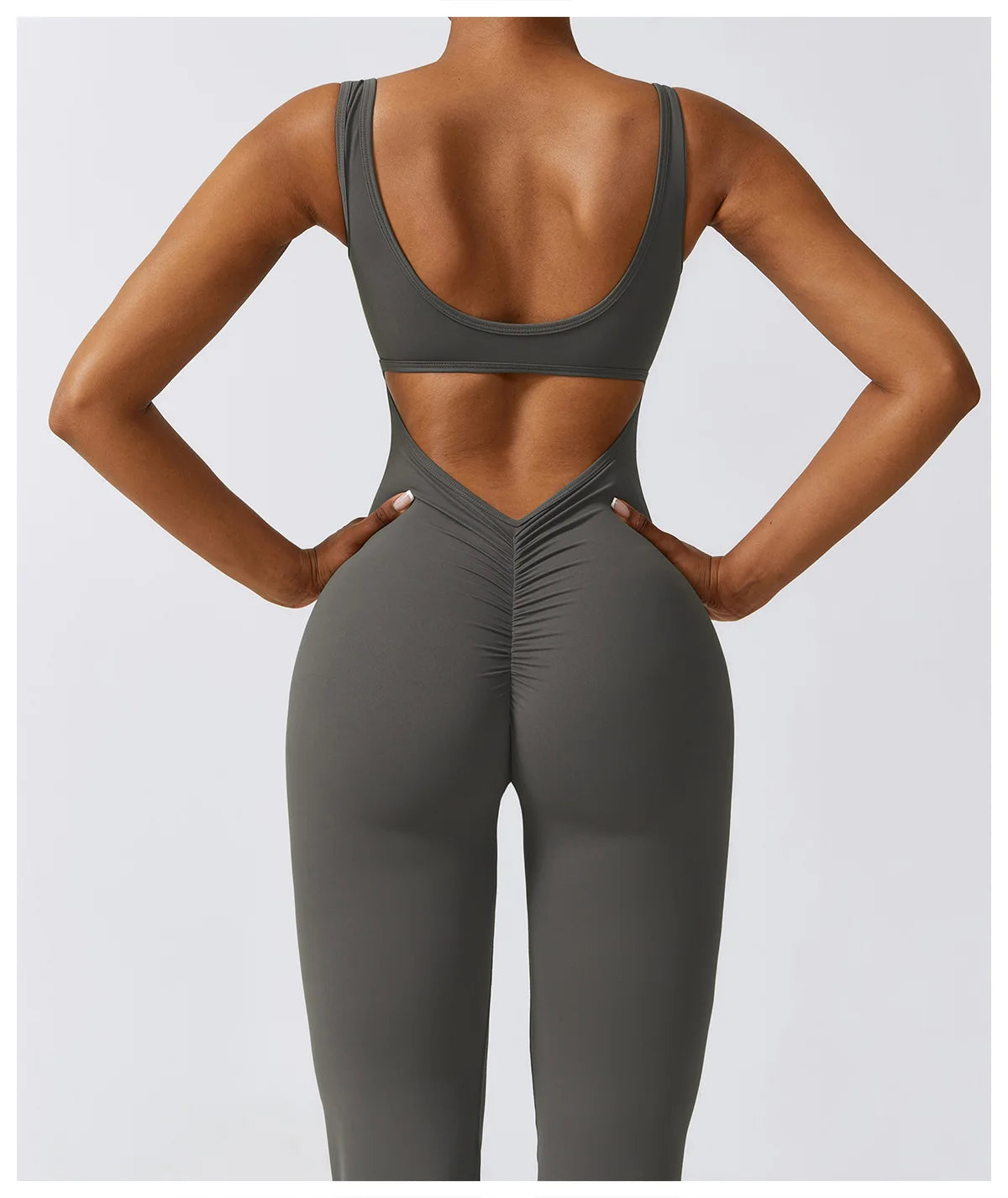Macacão Sexy Back V Conjunto de Ginástica Feminino Treinamento Yoga Terno Esportivo Feminino Macacão Esportivo Fitness Macacão Stretch Treino Bodysuits