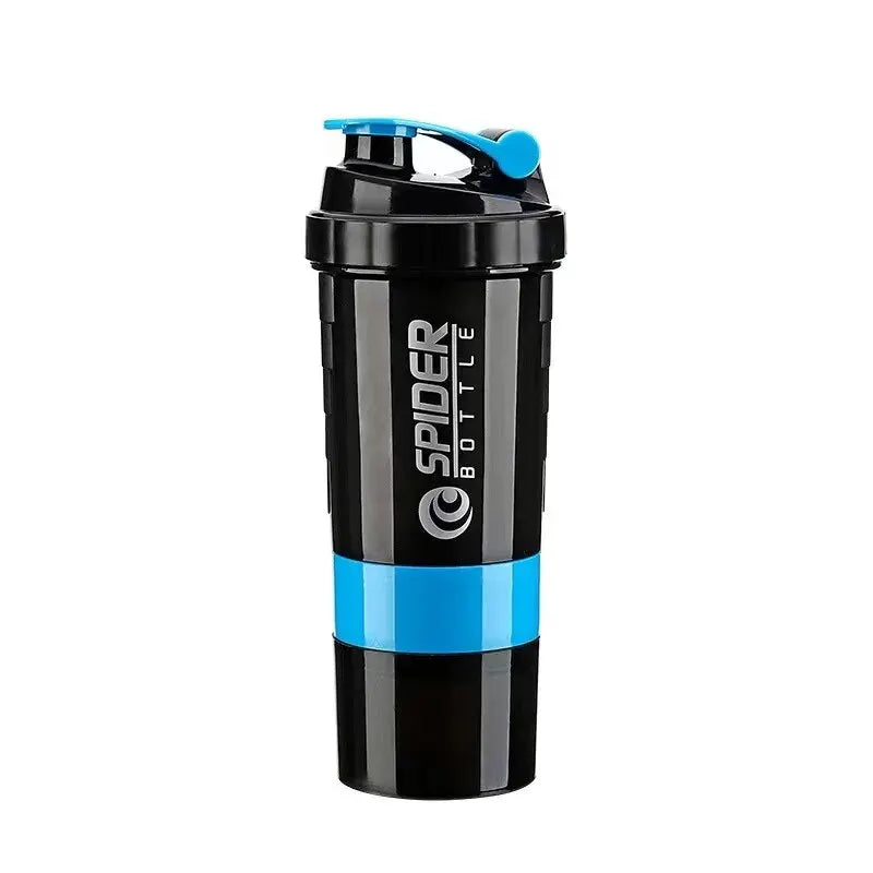 shaker de 3 camadas, garrafa de proteína em pó, copo de agitação, garrafa de água, copo de mistura de plástico, garrafa de exercício de construção corporal