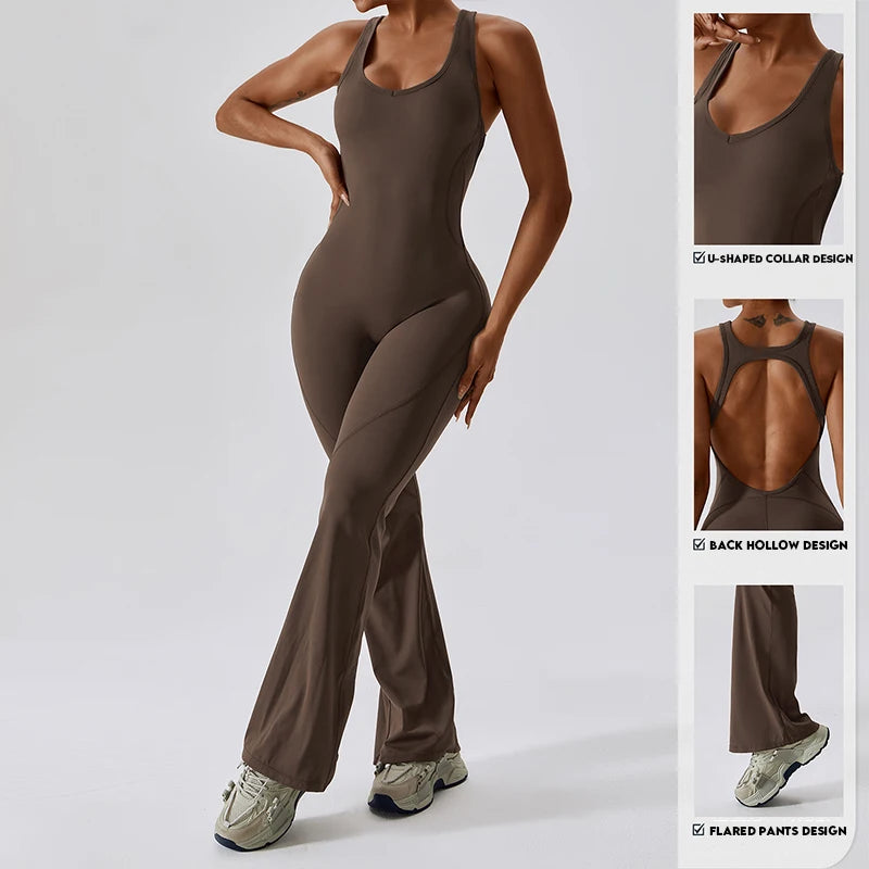 Macacão Sexy Back V Conjunto de Ginástica Feminino Treinamento Yoga Terno Esportivo Feminino Macacão Esportivo Fitness Macacão Stretch Treino Bodysuits
