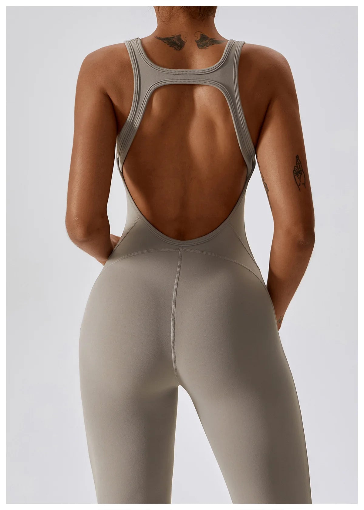 Macacão Sexy Back V Conjunto de Ginástica Feminino Treinamento Yoga Terno Esportivo Feminino Macacão Esportivo Fitness Macacão Stretch Treino Bodysuits
